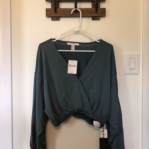 Blousy Long Sleeve Crop Top